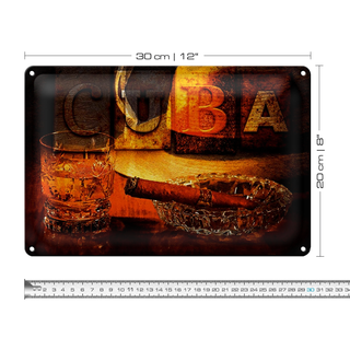 Blechschild Spruch 30x20cm Cuba Zigarre Rum Havanna