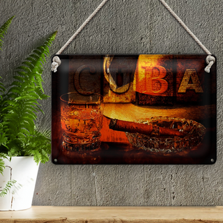 Blechschild Spruch 30x20cm Cuba Zigarre Rum Havanna