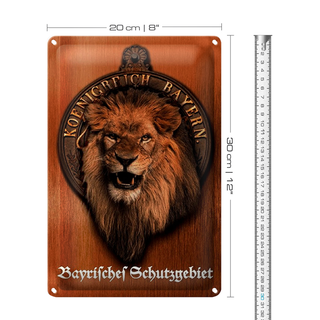 Blechschild Spruch 20x30cm Königreich Bayern Löwe