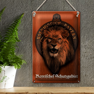Blechschild Spruch 20x30cm Königreich Bayern Löwe