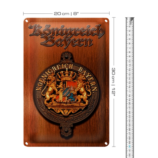 Blechschild Spruch 20x30cm Königreich Bayern Wappen