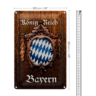 Blechschild Spruch 20x30cm Königreich Bayern Holzoptik