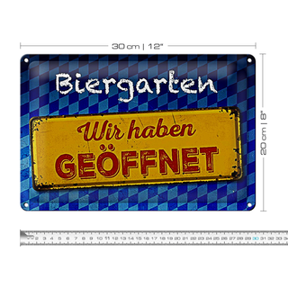 Blechschild Bayern 30x20cm Biergarten wir haben geöffnet
