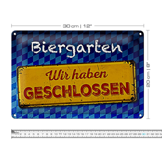 Blechschild Bayern 30x20cm Biergarten wir haben geschlossen