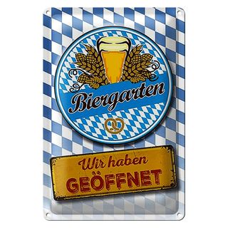Blechschild Bayern 20x30cm Biergarten wir haben geöffnet
