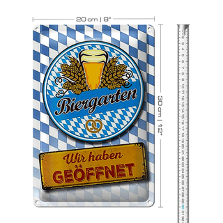 Blechschild Bayern 20x30cm Biergarten wir haben geöffnet