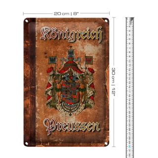 Blechschild Spruch 20x30cm Königreich Preussen Wappen