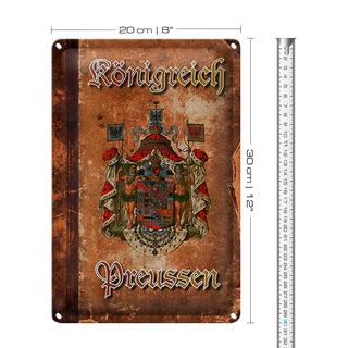 Blechschild Spruch 20x30cm Königreich Preussen Wappen