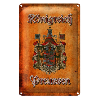 Blechschild Spruch 20x30cm Königreich Preussen Wappen Wanddeko