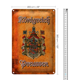 Blechschild Spruch 20x30cm Königreich Preussen Wappen Wanddeko