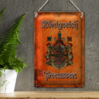 Blechschild Spruch 20x30cm Königreich Preussen Wappen Wanddeko