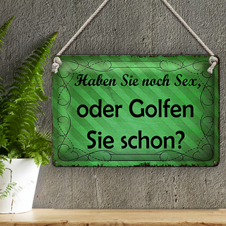 Blechschild Spruch 30x20cm Haben Sie noch Sex oder golfen