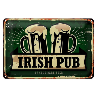 Blechschild Spruch 30x20cm Irish Pub famous dark beer Bier