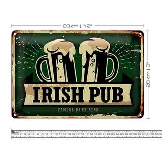 Blechschild Spruch 30x20cm Irish Pub famous dark beer Bier