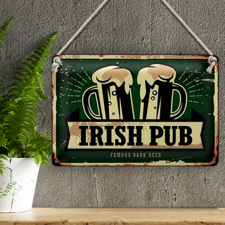 Blechschild Spruch 30x20cm Irish Pub famous dark beer Bier