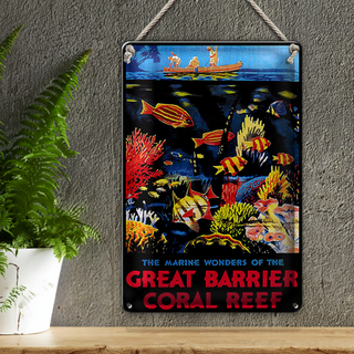 Blechschild Spruch 20x30cm creat barrier coral reef