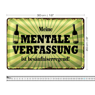 Blechschild 30x20cm meine mentale Verfassung ist