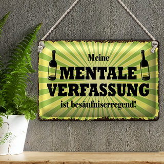 Blechschild 30x20cm meine mentale Verfassung ist