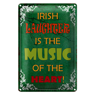 Blechschild Spruch 20x30cm irish laughter is the music of