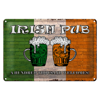 Blechschild Spruch 30x20cm irish pub a hundred thousand