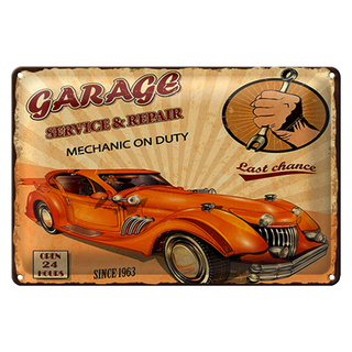 Blechschild Spruch 30x20cm Garage Service mechanic on duty