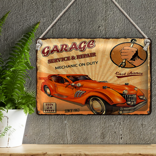 Blechschild Spruch 30x20cm Garage Service mechanic on duty