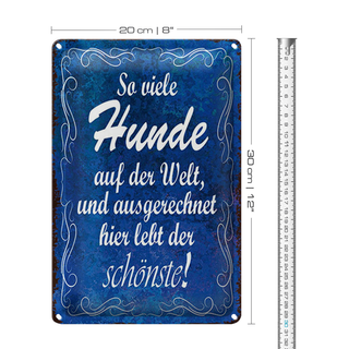 Blechschild Spruch 20x30cm so vielen Hunde auf der Welt