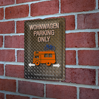 Blechschild Spruch 20x30cm Wohnwagen parking only