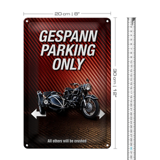 Blechschild Spruch 20x30cm gespann parking only all others
