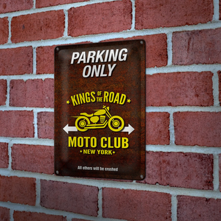 Blechschild Spruch 20x30cm parking only moto club new york