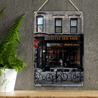 Blechschild Spruch 20x30cm Coffee new York Kaffee