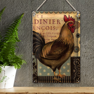 Blechschild Spruch 20x30cm Nostalgie Huhn Vintage Antik