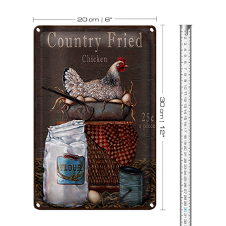 Blechschild Spruch 20x30cm Huhn country Fried Chicken