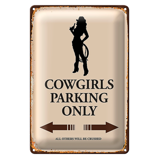 Blechschild Spruch 20x30cm Cowgirls parking only