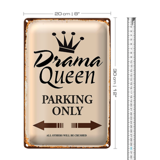 Blechschild Spruch 20x30cm Drama Queen parking only