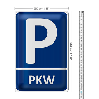 Blechschild Parken 20x30cm PKW Parkplatz Wanddeko