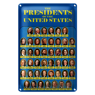 Blechschild Spruch 20x30cm the presidents of United States