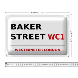 Blechschild London 30x20cm Street Baker street WC1