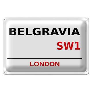 Blechschild London 30x20cm Street Belgravia SW1