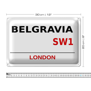 Blechschild London 30x20cm Street Belgravia SW1