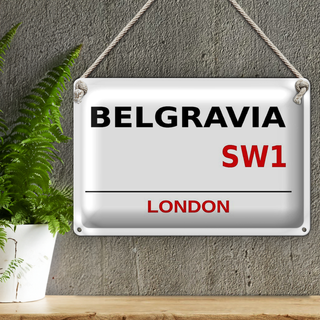 Blechschild London 30x20cm Street Belgravia SW1