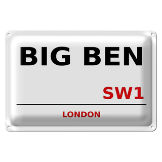 Blechschild London 30x20cm Street Big Ben SW1