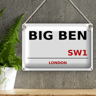 Blechschild London 30x20cm Street Big Ben SW1