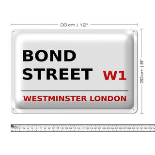 Blechschild London 30x20cm Bond Street W1