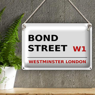 Blechschild London 30x20cm Bond Street W1