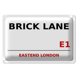 Blechschild London 30x20cm Street Brick Lane E1
