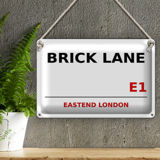Blechschild London 30x20cm Street Brick Lane E1