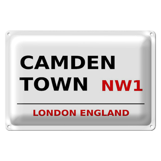 Blechschild London 30x20cm England Camden Town NW1
