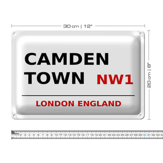 Blechschild London 30x20cm England Camden Town NW1