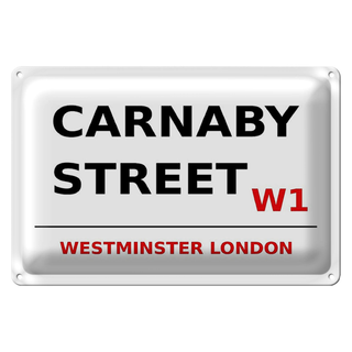 Blechschild London 30x20cm Westminster Carnaby Street W1 weißes Schild